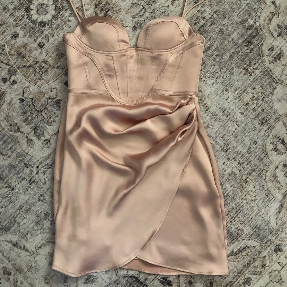Zara Satin Effect Corset Dress - Picture 4 of 7